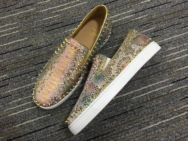 Christian Louboutin Sneakers Low Top Rivets Light Golden Men Women 1