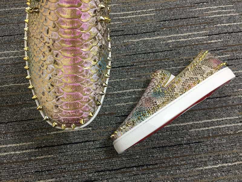 Christian Louboutin Sneakers Low Top Rivets Light Golden Men Women 9
