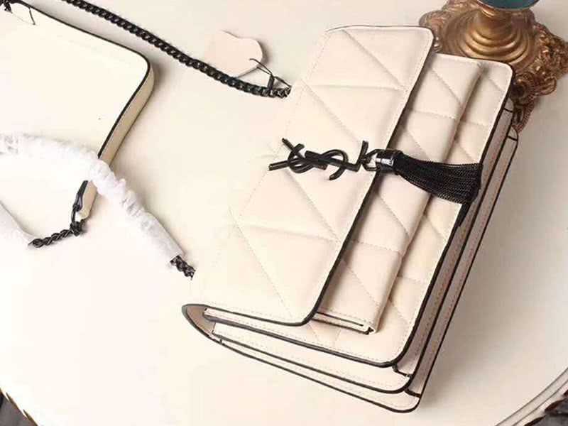 Saint Laurent Jamie Medium Carre Rive In Clafskin Cream 4