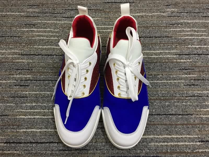 Christian Louboutin Sneakers Low Top White Blue Wine Men Women 3