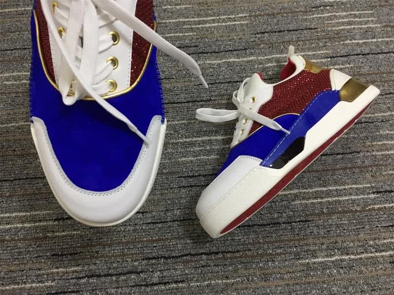 Christian Louboutin Sneakers Low Top White Blue Wine Men Women 8