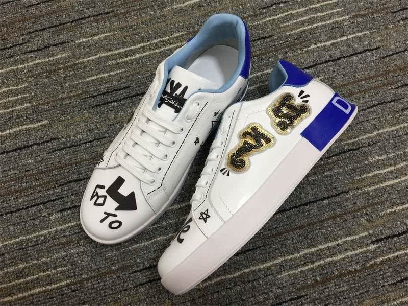 Dolce&Gabbana Portofino Sneakers White Blue And Black Men Women 3