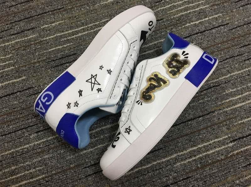 Dolce&Gabbana Portofino Sneakers White Blue And Black Men Women 4