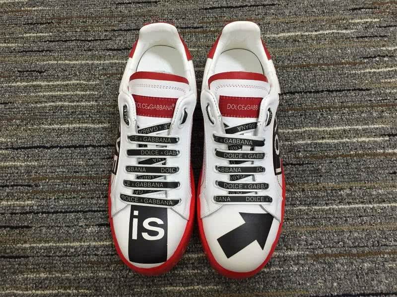 Dolce&Gabbana Portofino Sneakers Red White And Black Men Women 2