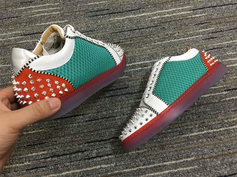 Christian Louboutin Sneakers Low Top White Green Men Women 3