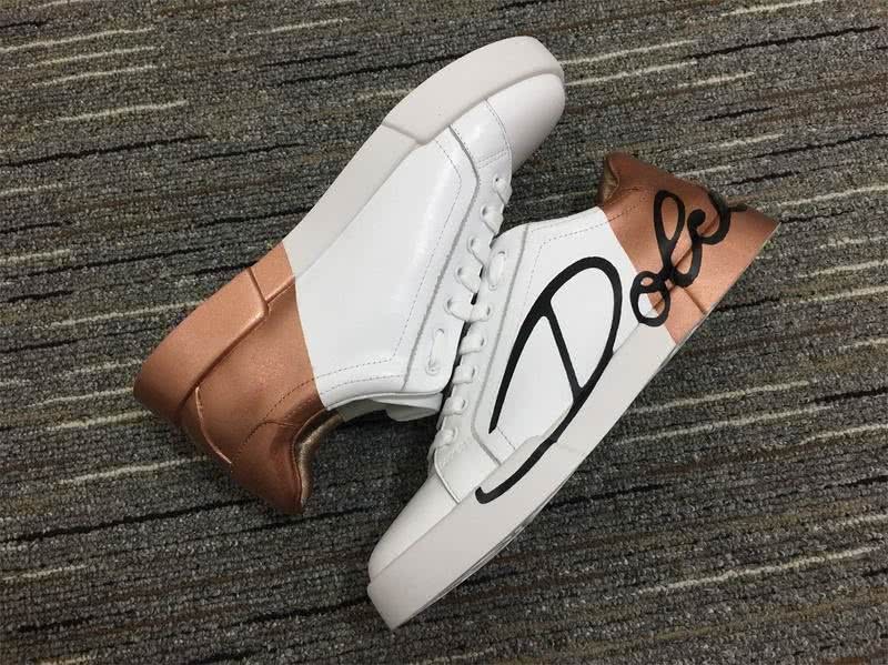 Dolce&Gabbana Portofino Sneakers White Golden And Black Men Women 4