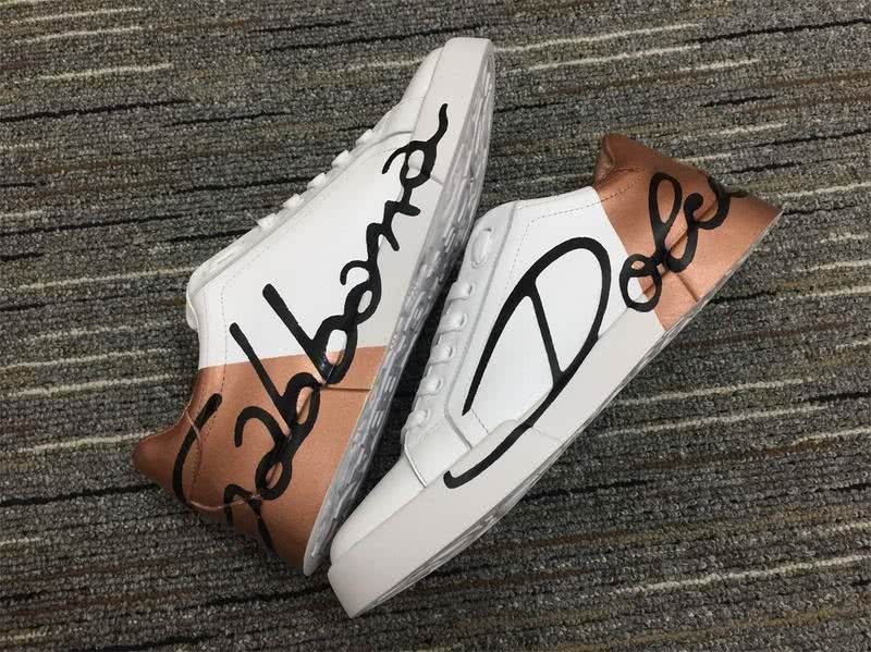 Dolce&Gabbana Portofino Sneakers White Golden And Black Men Women 7