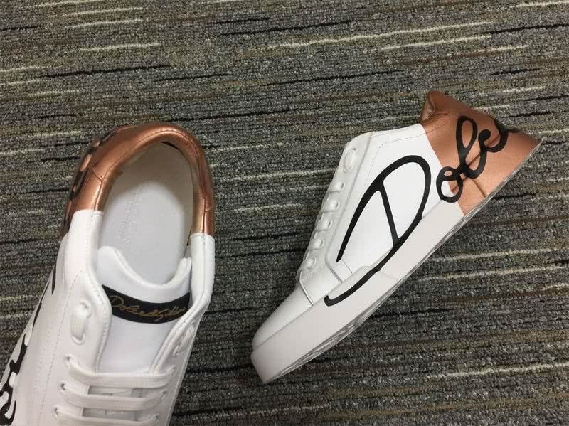 Dolce&Gabbana Portofino Sneakers White Golden And Black Men Women 8