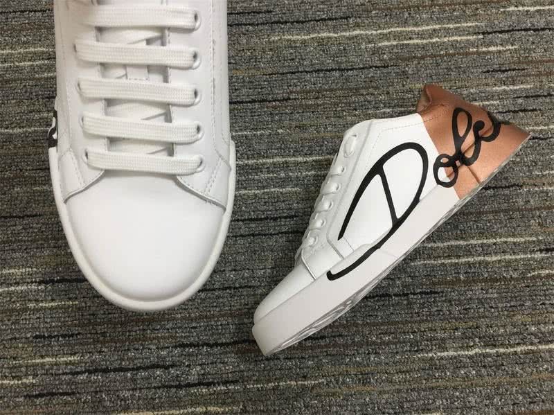 Dolce&Gabbana Portofino Sneakers White Golden And Black Men Women 9