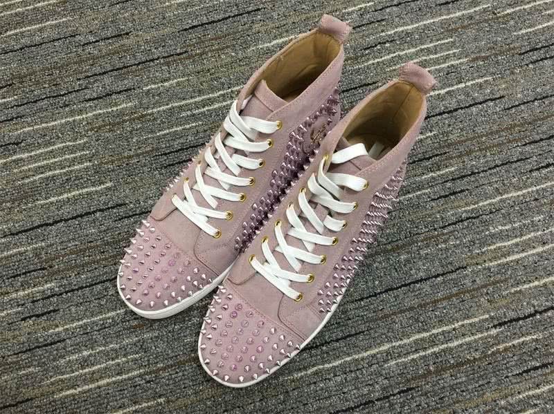 Christian Louboutin Sneakers High Top All Rivets Purple Men Women 2
