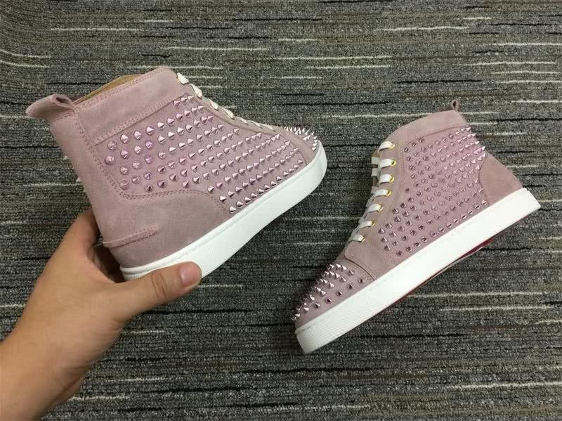 Christian Louboutin Sneakers High Top All Rivets Purple Men Women 5