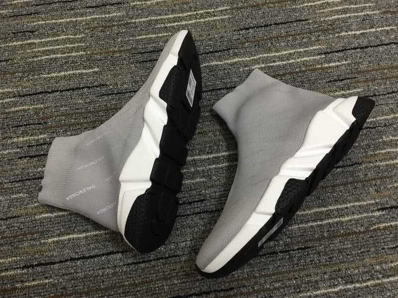 Balenciaga Speed Trainers Grey And White Men Women 8