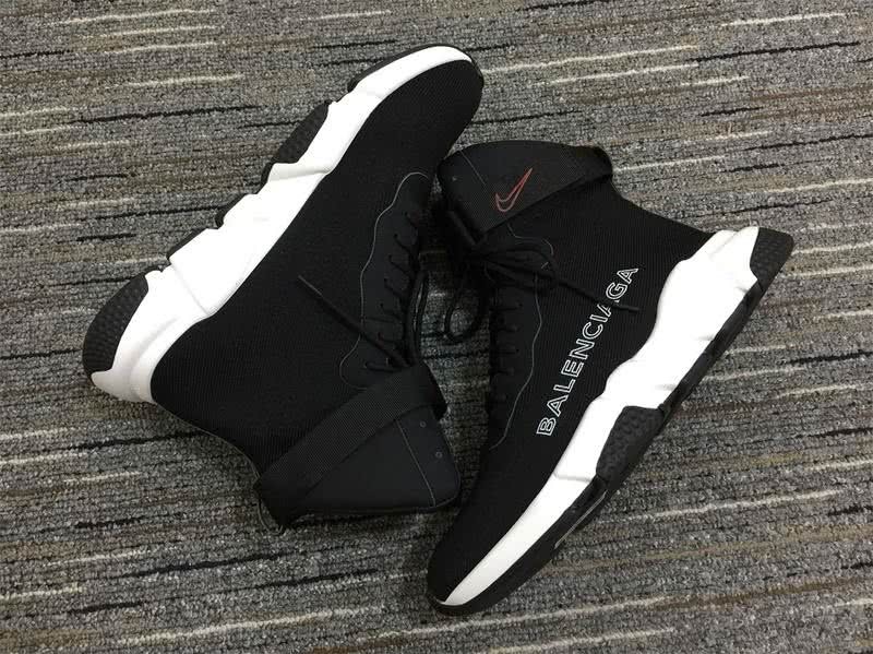 Balenciaga x Nike Speed Trainers Black And White Men Women 4