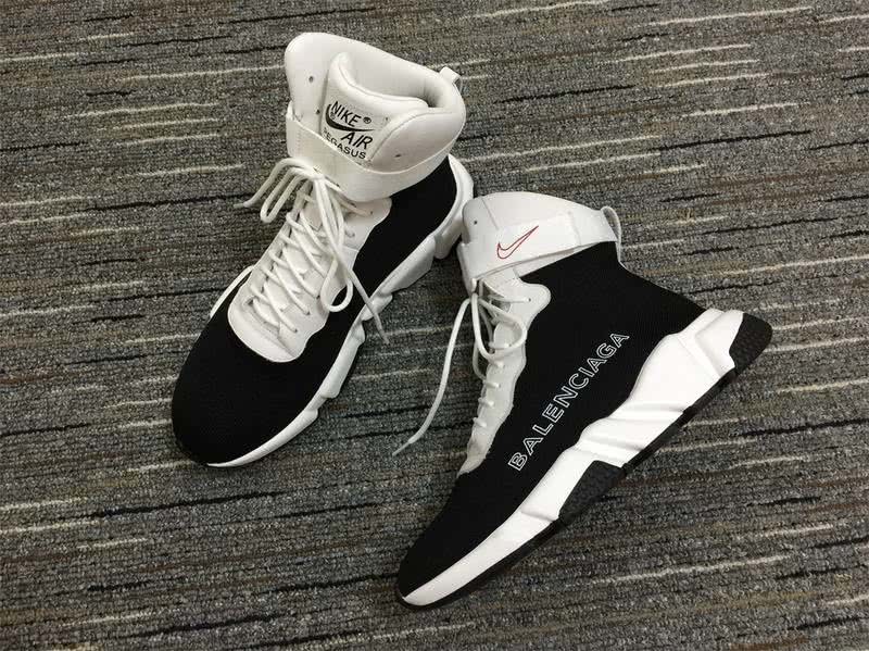 Balenciaga x Nike Speed Trainers Black And White Men Women 3