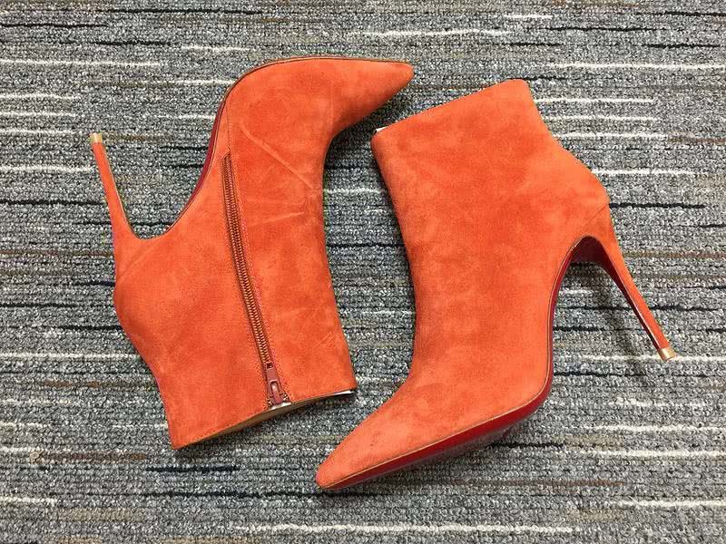 Christian Louboutin Boots High Heels Suede Orange Women 5