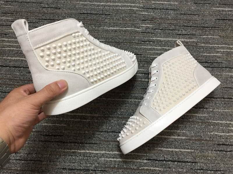 Christian Louboutin Sneakers High Top All Rivets White Men Women 5