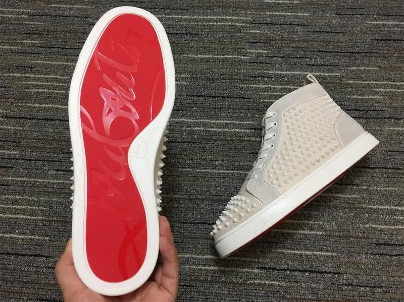 Christian Louboutin Sneakers High Top All Rivets White Men Women 6