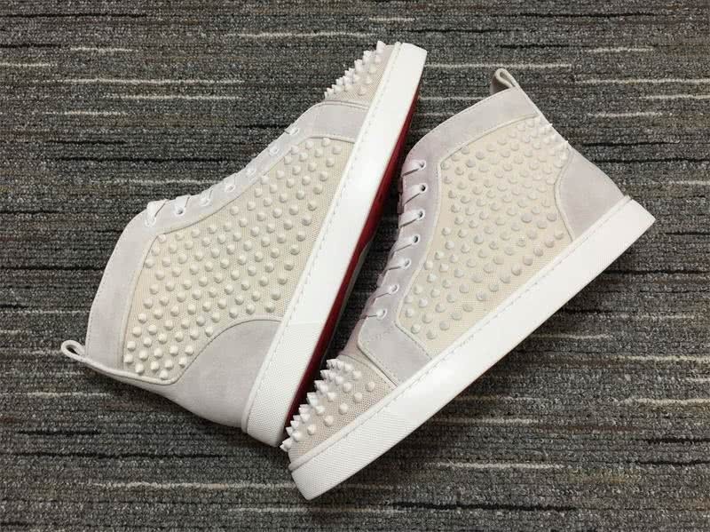Christian Louboutin Sneakers High Top All Rivets White Men Women 7