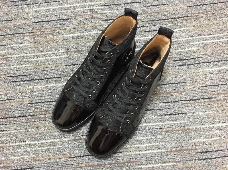 Christian Louboutin Sneakers High Top Leather Black Men Women 2