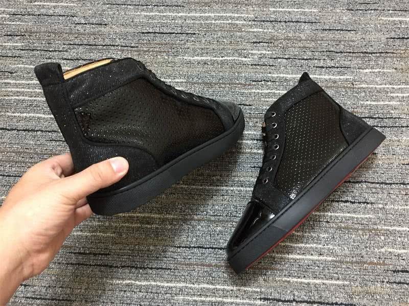 Christian Louboutin Sneakers High Top Leather Black Men Women 5