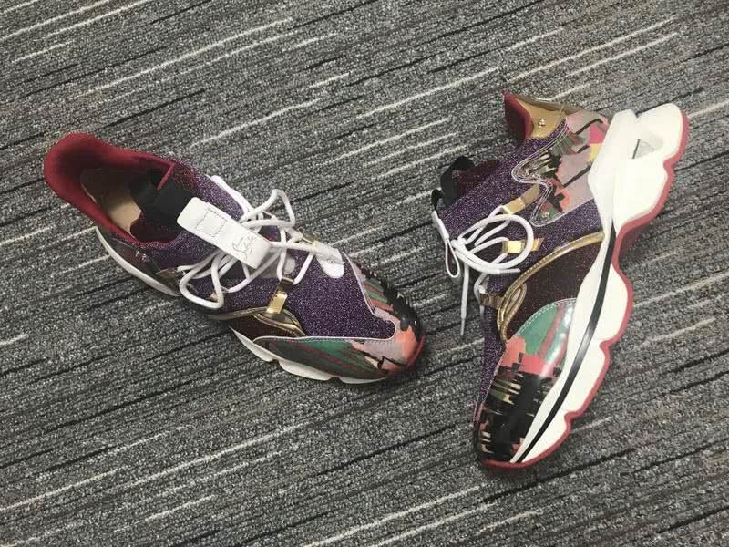 Christian Louboutin Sneakers Purple Wine Golden Men Women 5