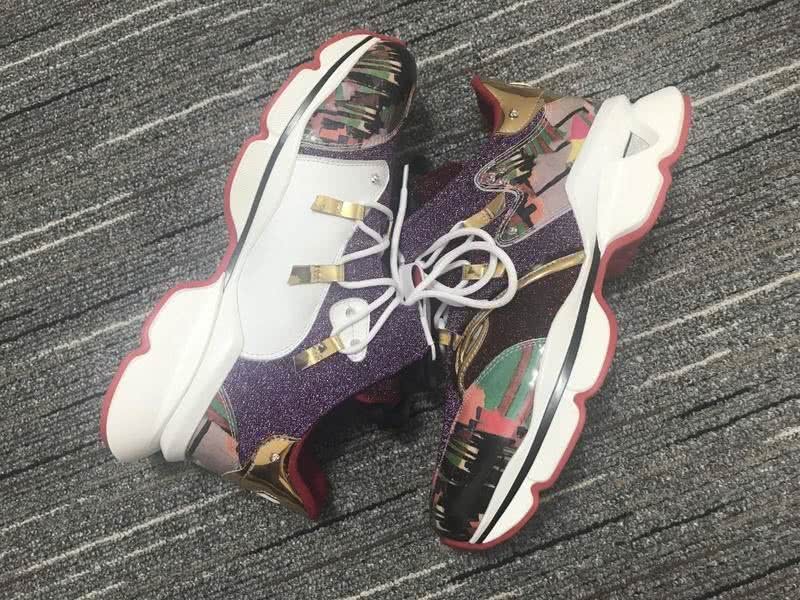 Christian Louboutin Sneakers Purple Wine Golden Men Women 7