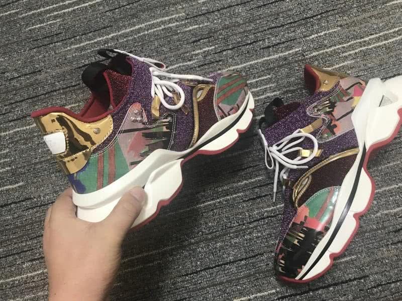 Christian Louboutin Sneakers Purple Wine Golden Men Women 8