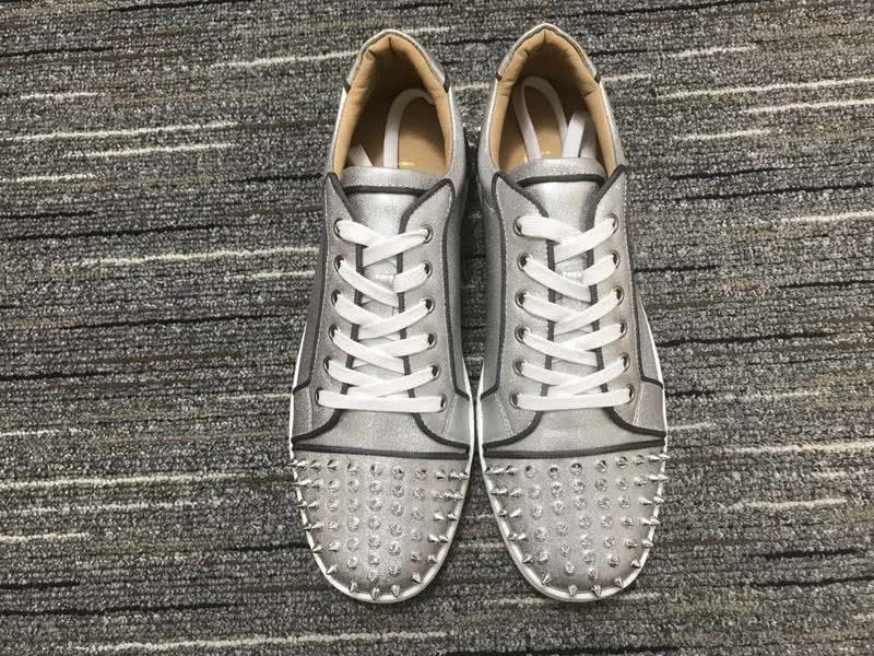 Christian Louboutin Sneakers Low Top Silver Men Women 7