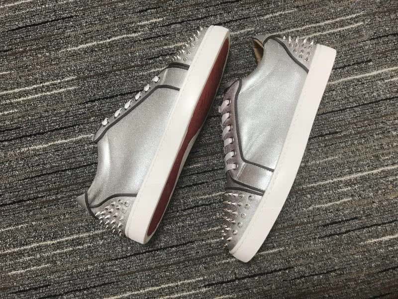Christian Louboutin Sneakers Low Top Silver Men Women 9