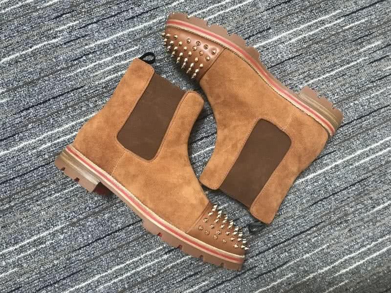 Christian Louboutin Boots Suede Rivets Brown Men 2