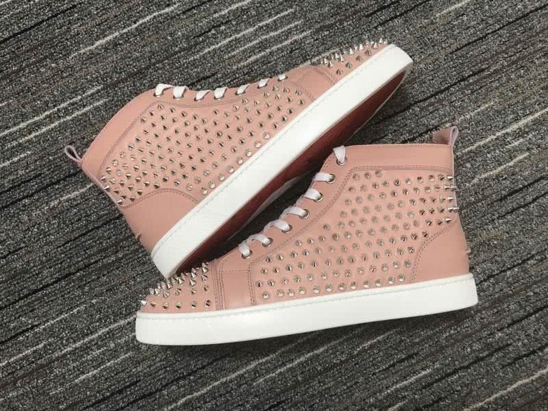 Christian Louboutin Sneakers High Top All Rivets Pink Men Women 2