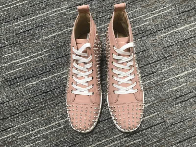 Christian Louboutin Sneakers High Top All Rivets Pink Men Women 4