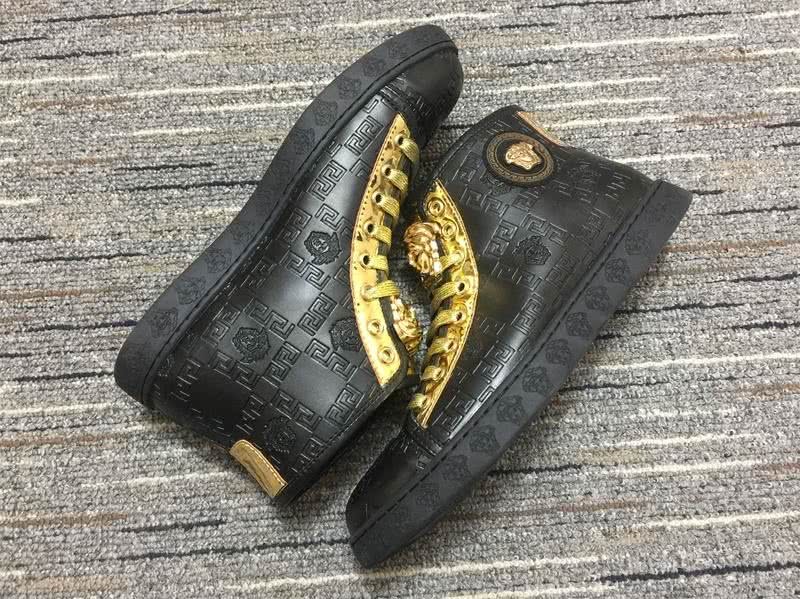 Versace Sneakers High Top Black Yellow Men Women 4