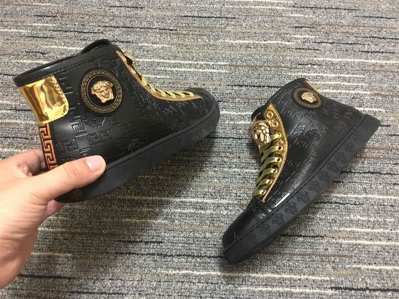 Versace Sneakers High Top Black Yellow Men Women 5