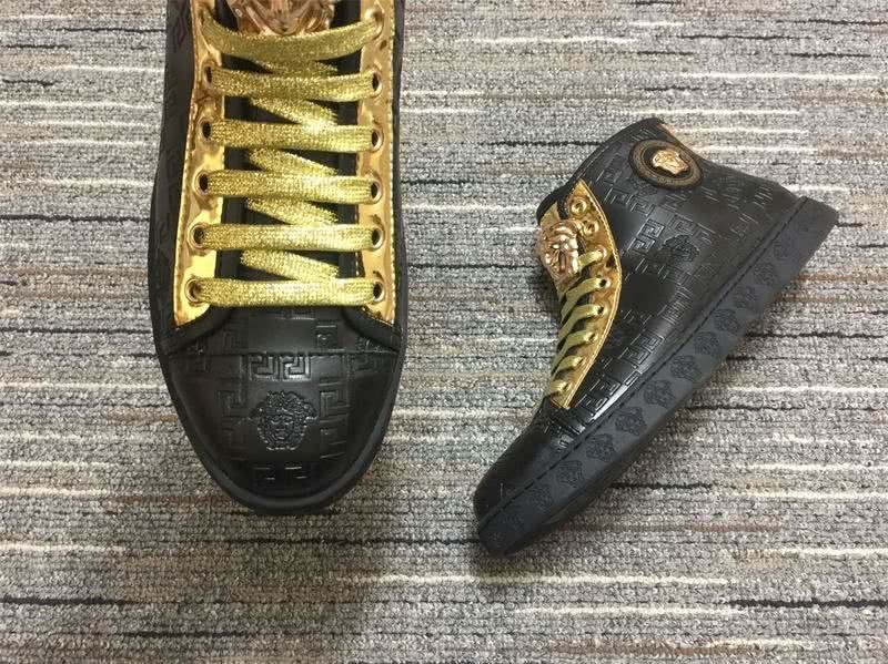Versace Sneakers High Top Black Yellow Men Women 9
