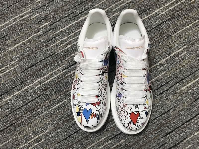 Alexander McQueen Sneakers Leather Graffiti White Men Women 7