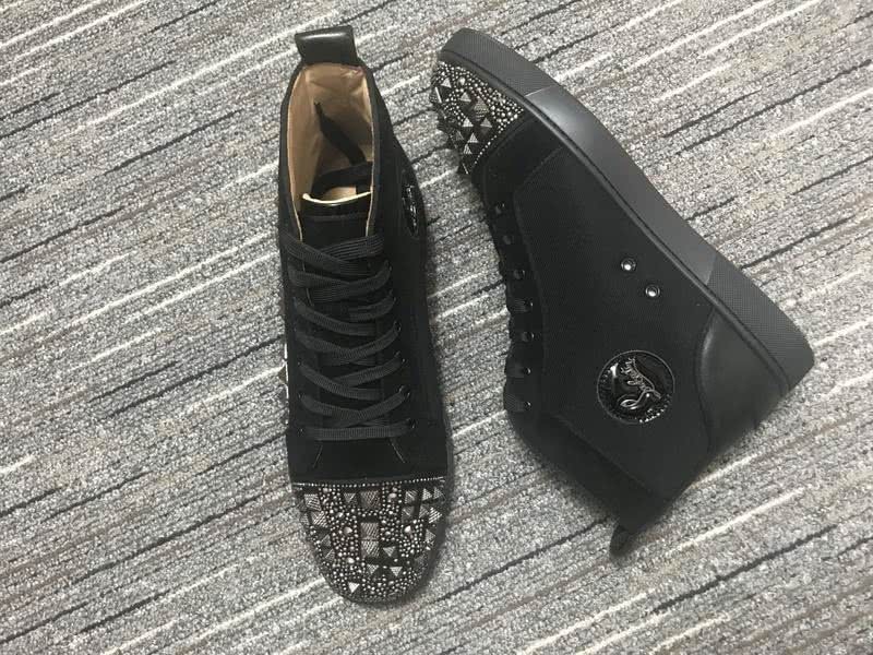 Christian Louboutin Sneakers High Top Rivets Black Men Women 8
