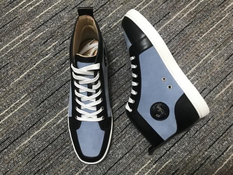 Christian Louboutin Sneakers High Top Suede Blue Black Men Women 4