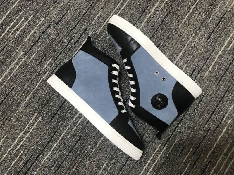 Christian Louboutin Sneakers High Top Suede Blue Black Men Women 6