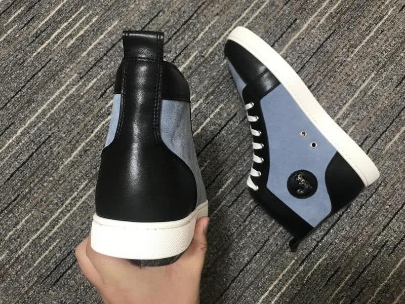 Christian Louboutin Sneakers High Top Suede Blue Black Men Women 7