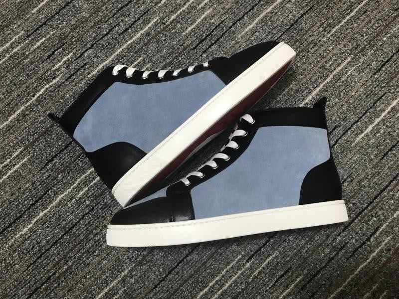 Christian Louboutin Sneakers High Top Suede Blue Black Men Women 9