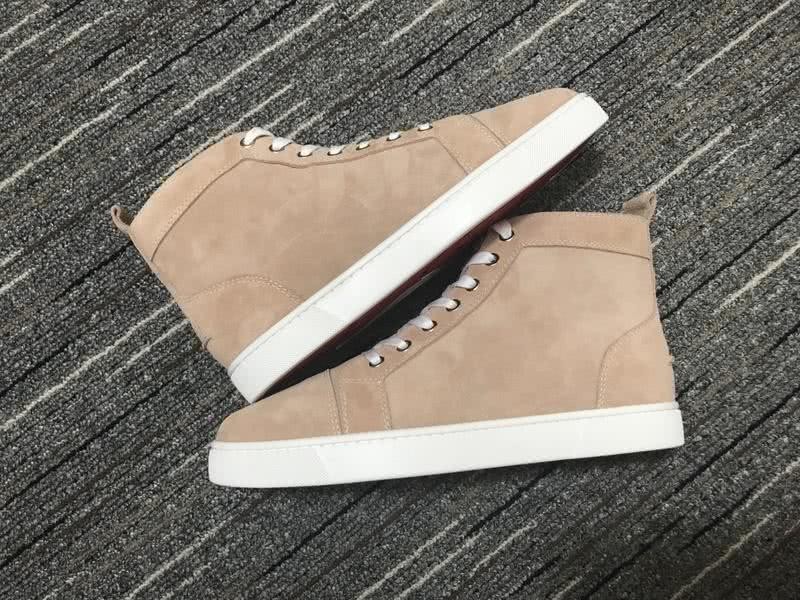Christian Louboutin Sneakers High Top Suede Nude Men Women 2