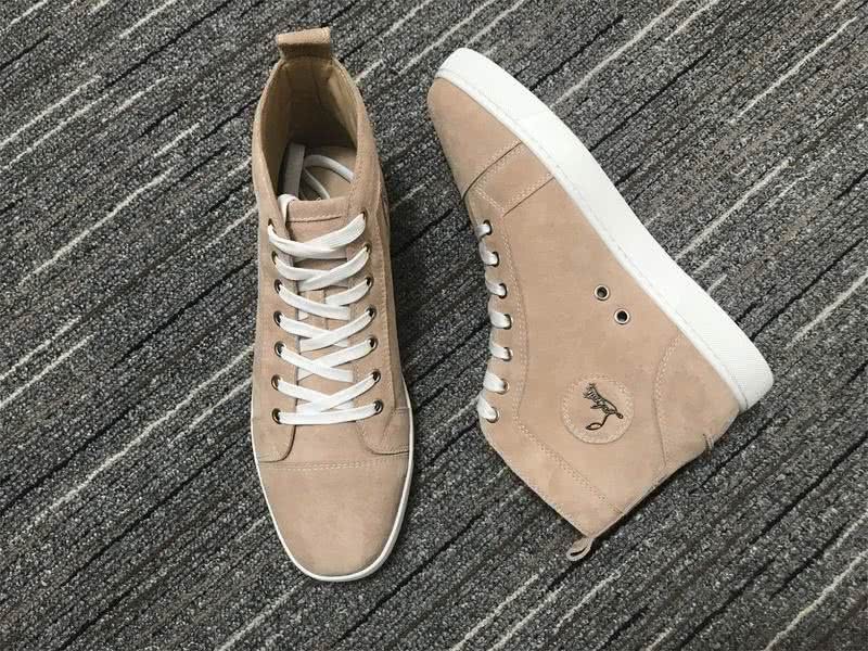 Christian Louboutin Sneakers High Top Suede Nude Men Women 5
