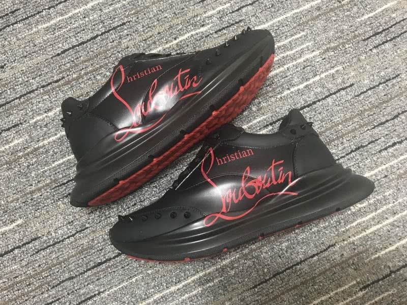 Christian Louboutin Sneakers Low Top Black Red Men Women 2