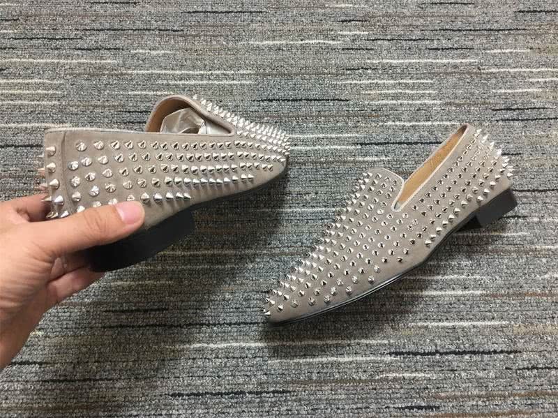 Christian Louboutin Loafers Suede All Rivets Grey Men 4