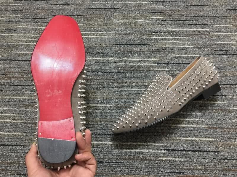 Christian Louboutin Loafers Suede All Rivets Grey Men 5