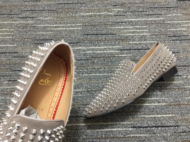 Christian Louboutin Loafers Suede All Rivets Grey Men 7