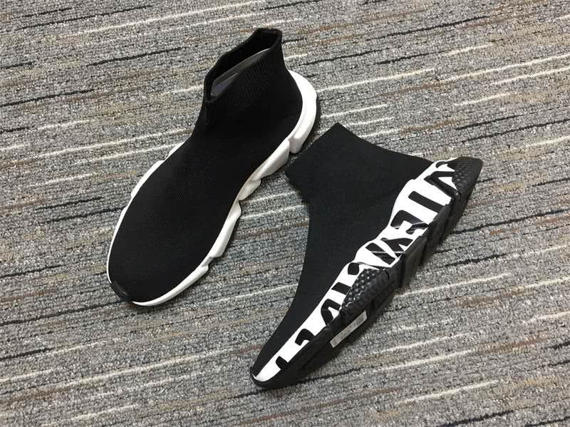 Balenciaga Speed Trainers Black And White Men Women 3