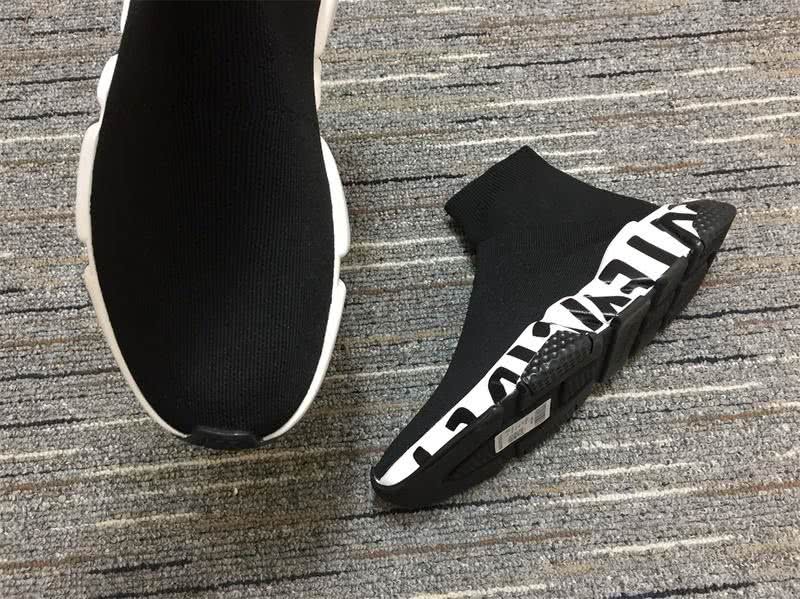Balenciaga Speed Trainers Black And White Men Women 9