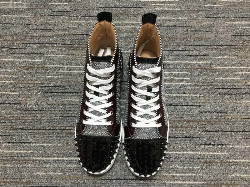 Christian Louboutin Sneakers High Top Black Silver Men Women 3